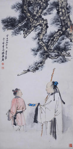 A CHINESE PAPER SCROLL PAINTING, ATTRIBUTE…