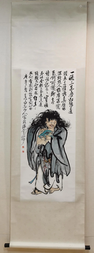 A CHINESE PAPER SCROLL PAINTING, ATTRIBUTE…