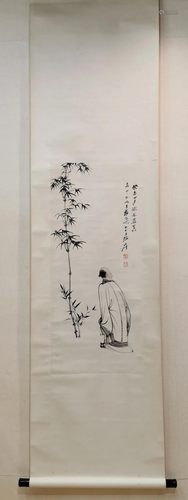 A CHINESE PAPER SCROLL PAINTING, ATTRIBUTE…