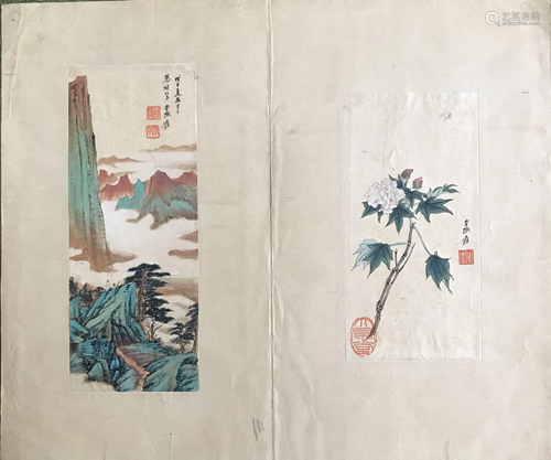 A CHINESE PAPER PAINTING, ATTRIBUTED TO Z…