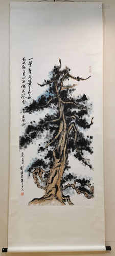 A CHINESE PAPER SCROLL PAINTING, ATTRIBUTE…