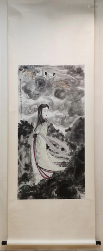 A CHINESE PAPER SCROLL PAINTING, ATTRIBUTE…