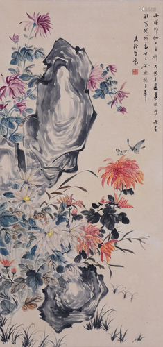 A CHINESE PAPER SCROLL PAINTING, ATTRIBUTE…