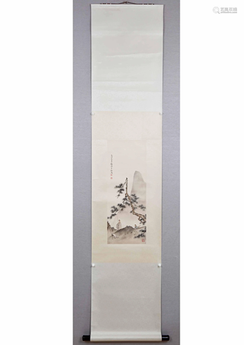 A CHINESE PAPER SCROLL PAINTING, ATTRIBUTE…