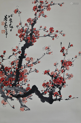 A CHINESE PAPER SCROLL PAINTING, ATTRIBUTE…