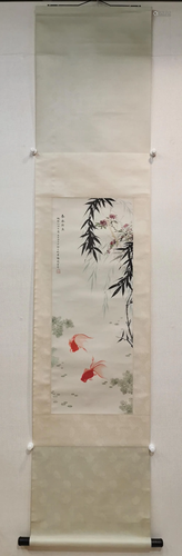 A CHINESE PAPER SCROLL PAINTING, ATTRIBUTE…