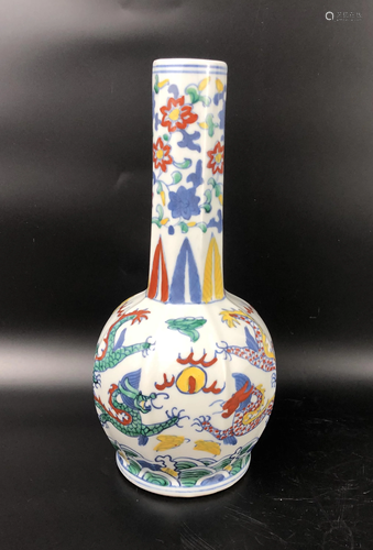 A CHINESE OVERGLAZED DOUCAI DRAG…