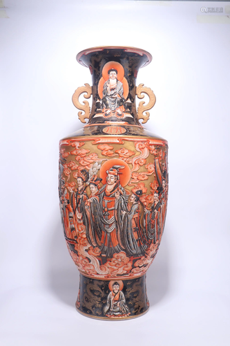 A CHINESE FAMILLE ROSE IMMORTALS VASE WITH…