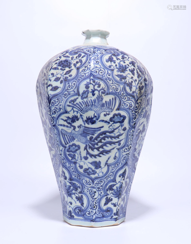 A CHINESE BLUE AND WHITE YUAN STYLE OCTOLAT…