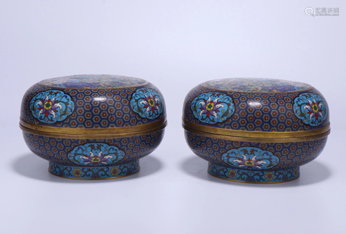 A PAIR OF CHINESE CLOISONNE ENAMEL POWD…