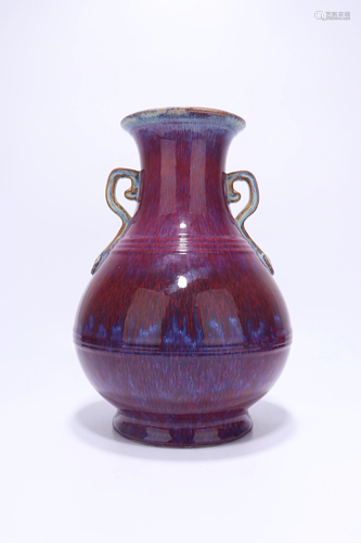 A CHINESE FLAMBE-GLAZED VASE, QING DYNASTY