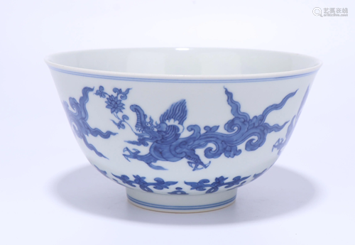 A CHINESE BLUE AND WHITE BOWL, MING DYNASTY