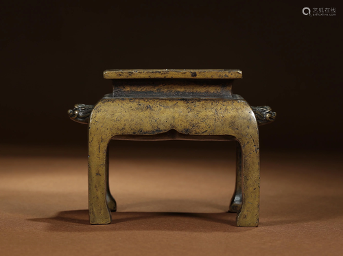 A CHINESE BRONZE CENSER, QING DYNASTY