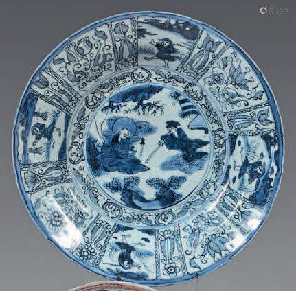 China porcelain dish. Wanli (1573 1619). With blue…