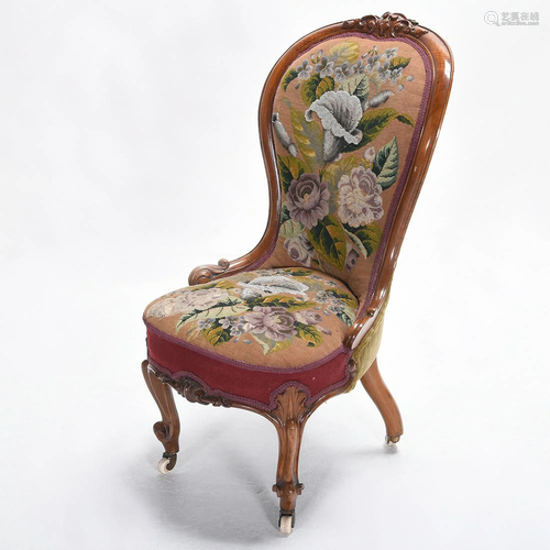 American Victorian Rosewood Lady's Parlor Chair …