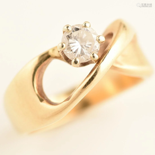 Diamond, 14k Yellow Gold Ring.