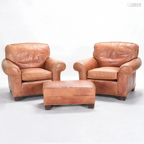 Three Piece Whittemore-Sherrill Leather Upholstered