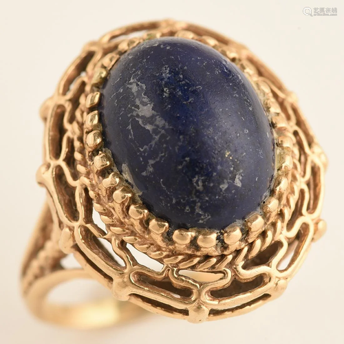 Lapis Lazuli, 14k Yellow Gold Ring.