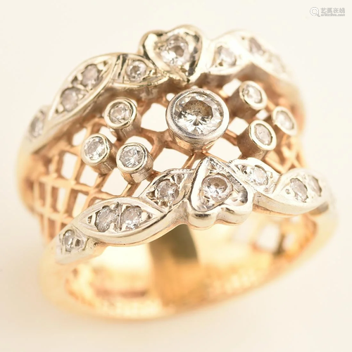 Diamond, 14k Gold Ring.