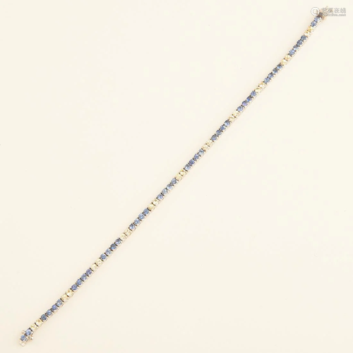 Sapphire, 18k White Gold Bracelet.