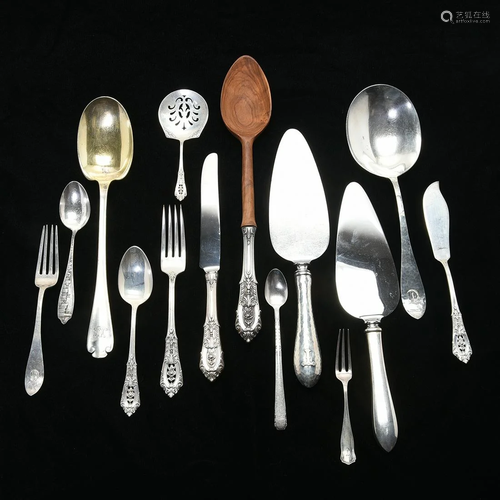 Collection of Sterling Silver Flatware and Servers,