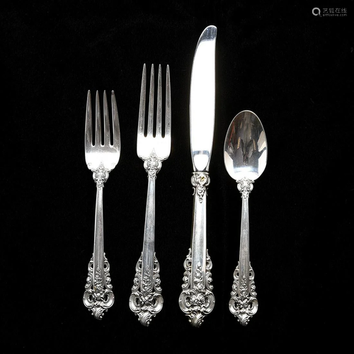 Wallace Grand Baroque Pattern Sterling Silver Flatware.