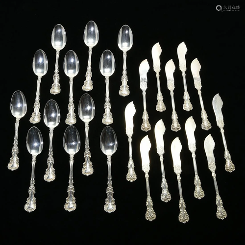 Box of Sterling Silver Spoons and Butter Knives