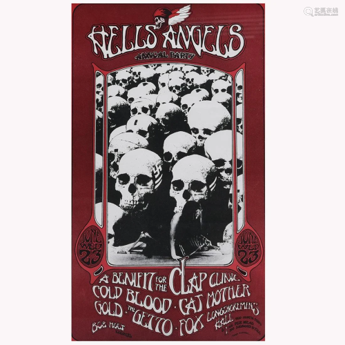Hells Angels Annual Party Poster Clap Clinic Benefit;