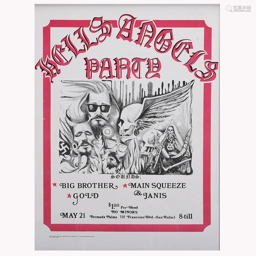 Hells Angels Party Bermuda Palms Concert Poster;