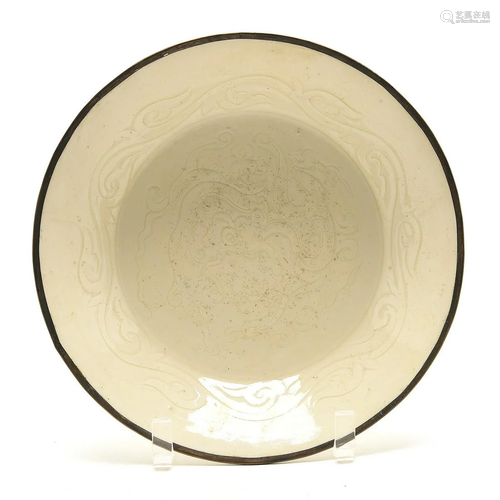 Chinese Carved Ding-Type Dish.