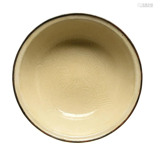 Chinese Large Incised Ding-Type Bowl.