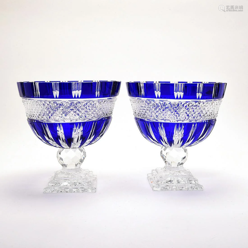 Pair of Shannon Crystal Neoclassical Style Molded and