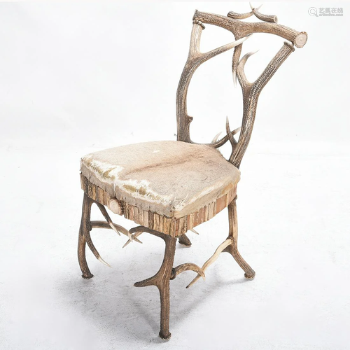 Antler and Hide Side Chair.