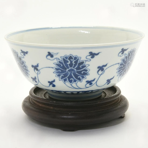 Chinese Blue and White Lotus Bowl.