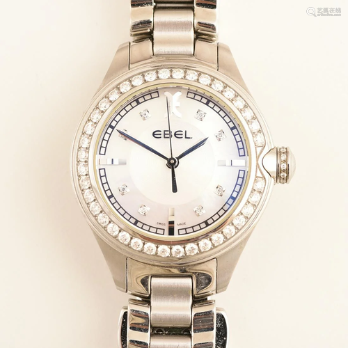 Ebel Diamond, Stainless Steel Wristwatch, with box.