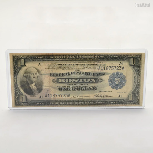 US 1914 National Currency $1.00 Federal Reser…