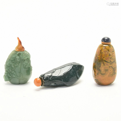 Three Chinese Snuff Bottles.