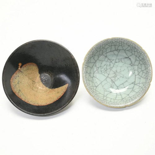 Two Chinese Ceramic Tea Bowls.