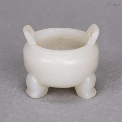 A WHITE JADE CENSER, QING DYNASTY