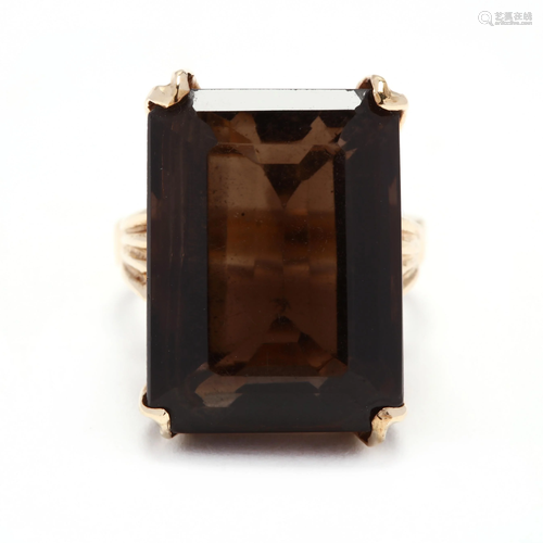 14KT Gold and Smoky Quartz Ring