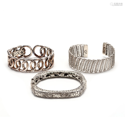 Three Silver Bracelets