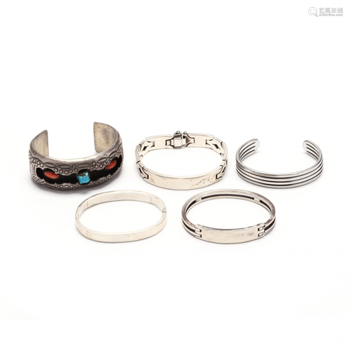 Five Silver Bracelets