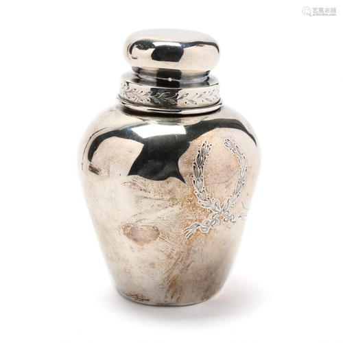 A Sterling Silver Tea Caddy