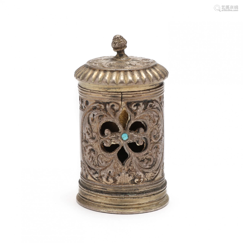 Antique Silver Spice Box