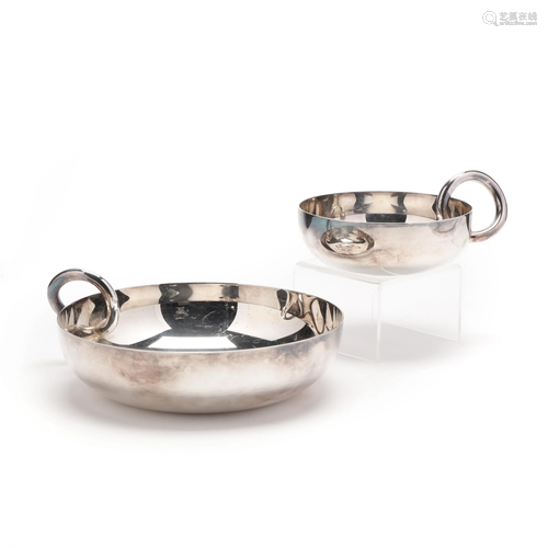 Two Christofle Vertigo Bangle Bowls