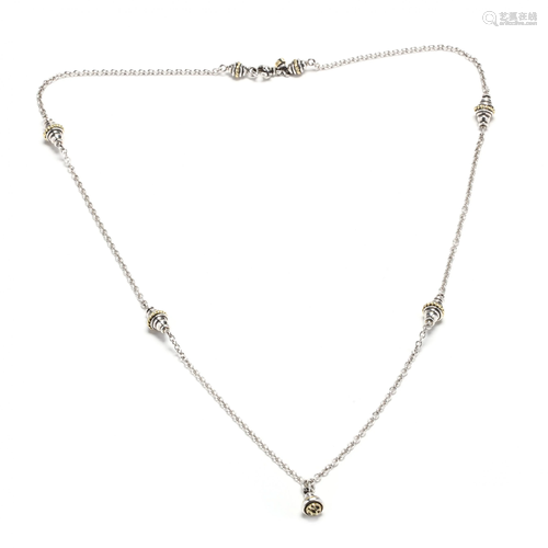 Sterling Silver and 18KT Gold Necklace, David Wysor