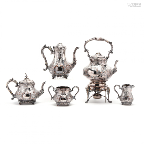 Five Piece English Silverplate Tea Service