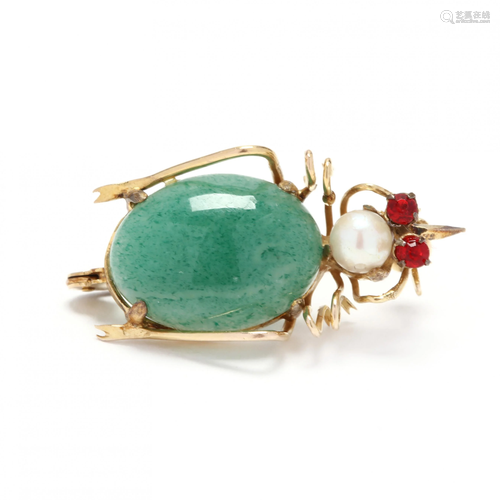 14KT Gold and Gem-Set Insect Brooch