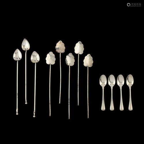 A Group of Sterling Silver Drink Stirrers and Demit…