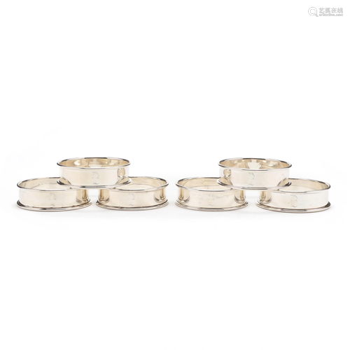 Six Reed & Barton Silver Napkin Rings